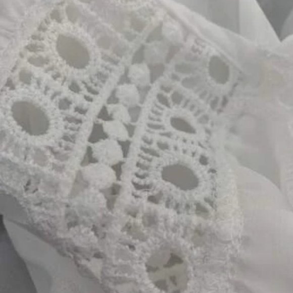 eyelet Embroidery Tie Front Kimono white - Picture 15 of 16